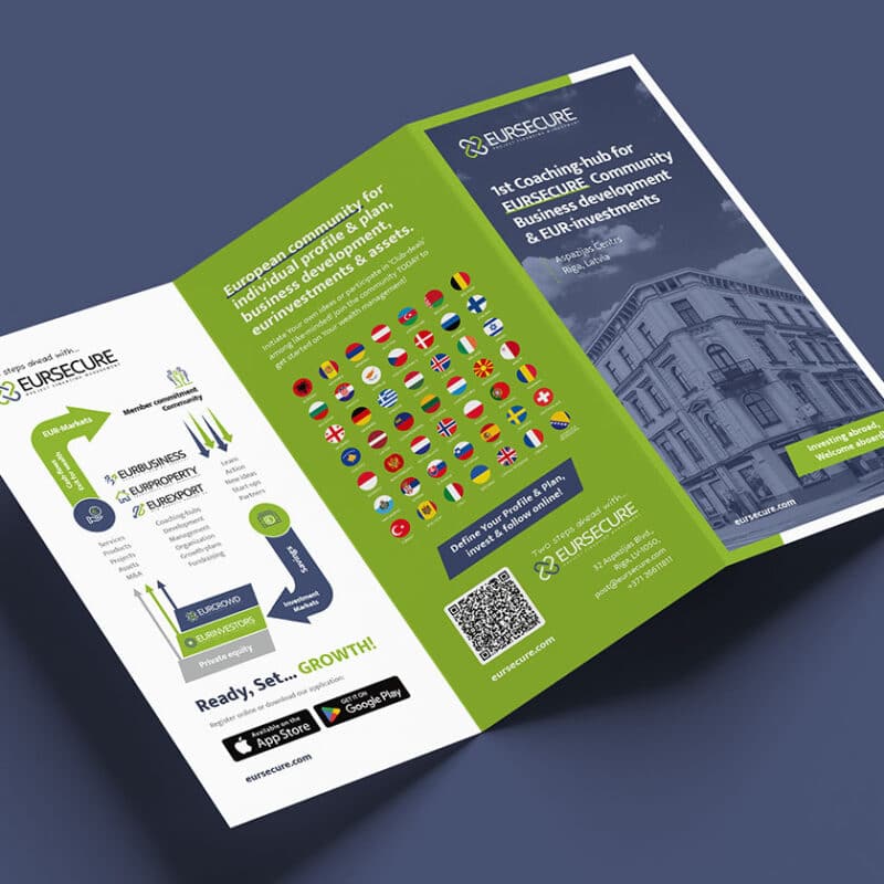 Tri-fold brochures for Eursecure to capture attention