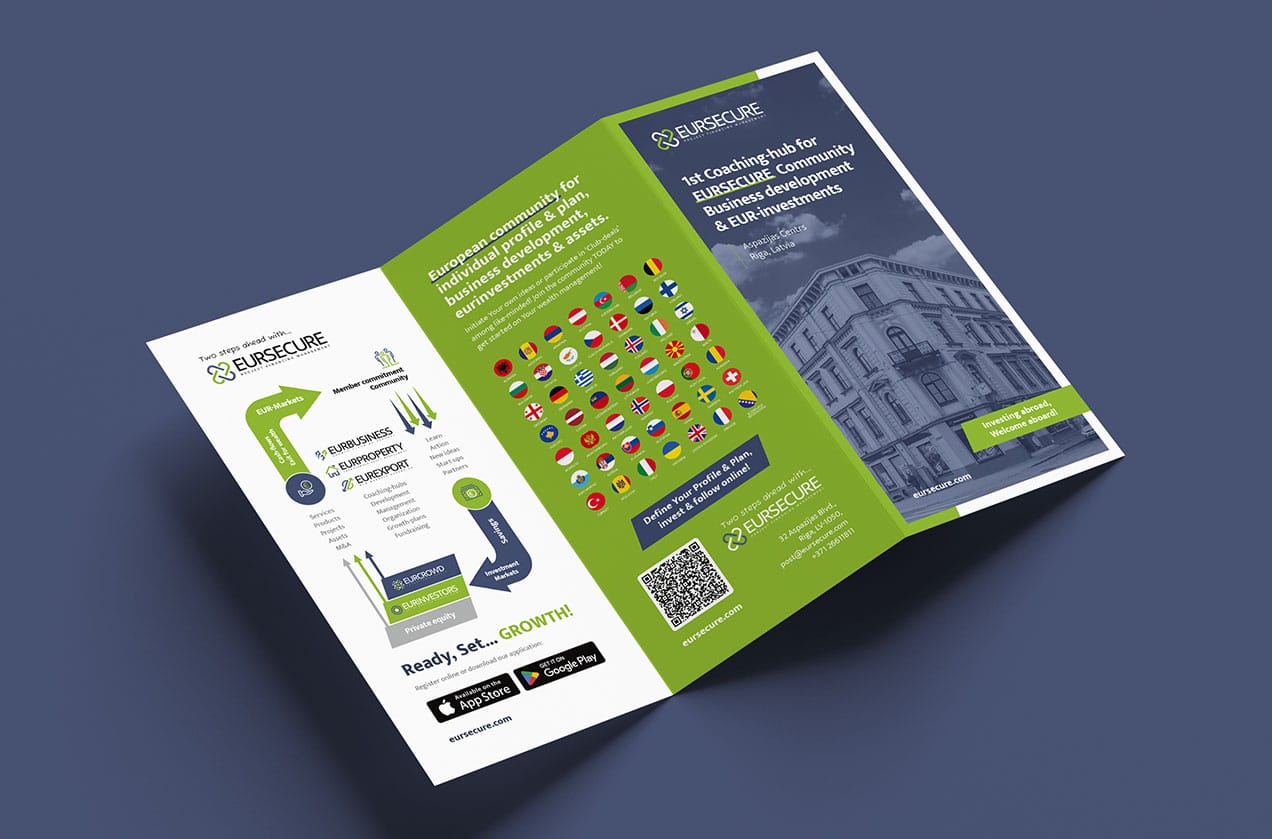 Tri-fold brochures for Eursecure to capture attention